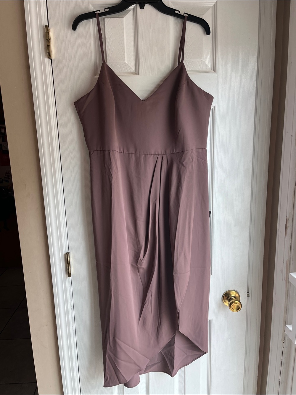 Lulu's Mauve Spaghetti-Strap Midi Dress